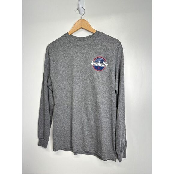 MV Sport Nashville Music City Shirt Mens Long Sleeve Gray‎ Size Medium - Picture 4 of 8